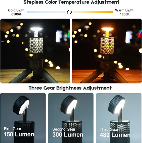 Telescopic Camping Lights,Portable Lantern with Storage Light Gray