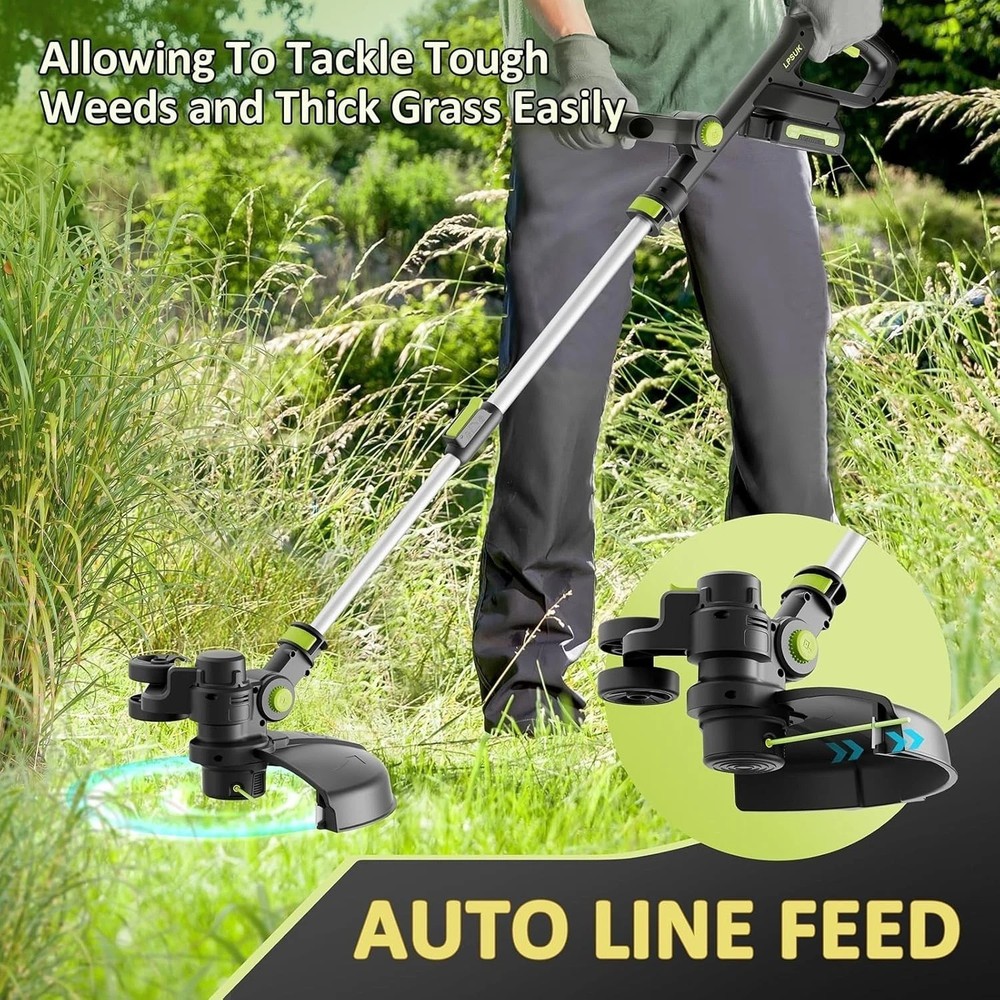 Adjustable Cordless String Mower - 3-in-1 with Fast Charger & Lightweight Design