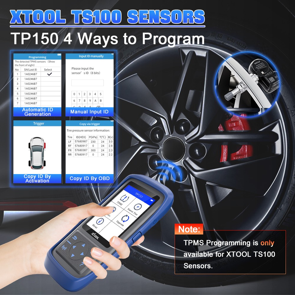 XTOOL TP150 TPMS Tire Relearn Activation Reset Diagnosis Tool TS100 Programming