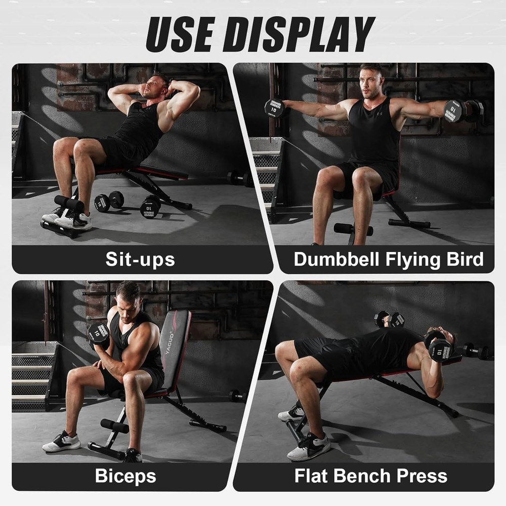 Adjustable Foldable Weight Bench for Home Gym Strength Training Workout Bench