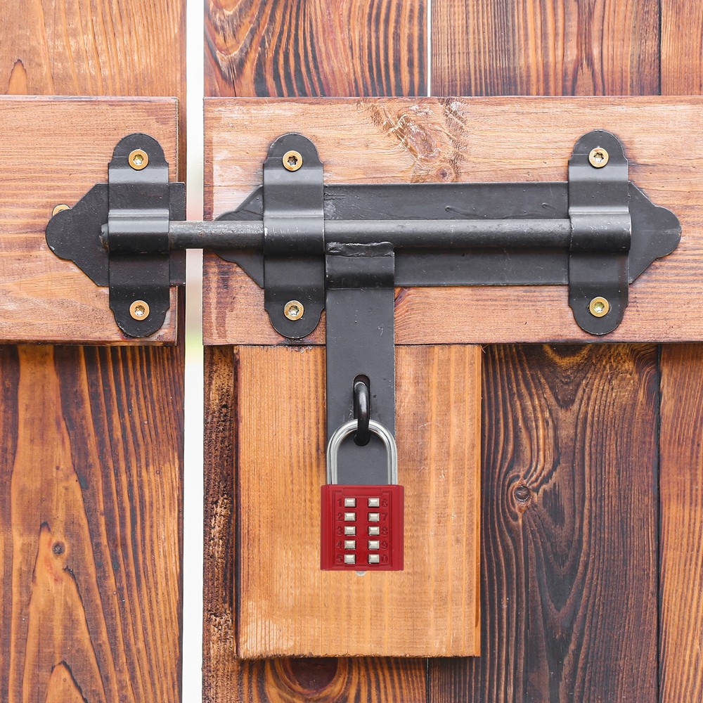 2Pcs Push Button Combination Padlock 10-Digit 5-Position Lock Red