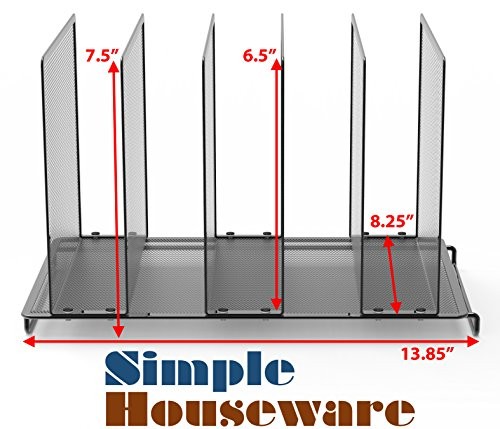 2 Pack - SimpleHouseware 5 Section Upright File Sorter Organizer Black