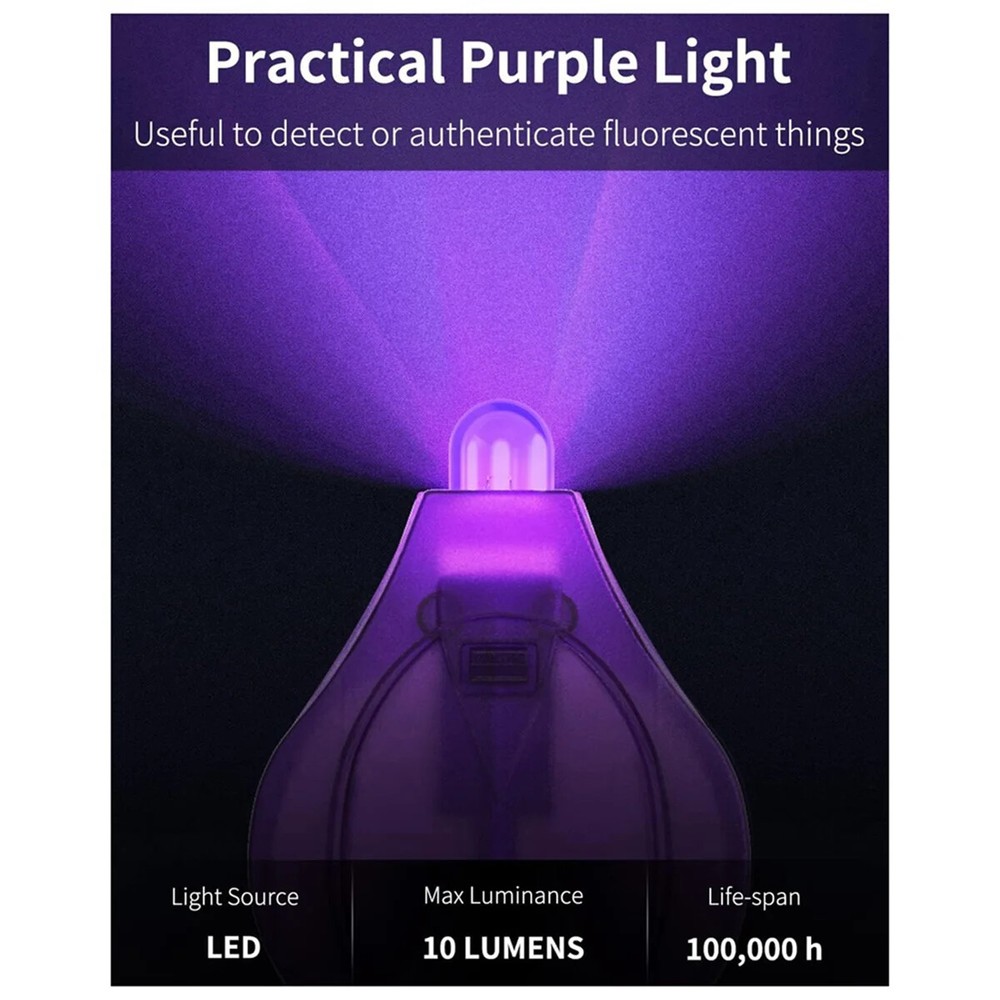 20/50PCS UV Mini Keychain LED Flashlight Key Ring Light Torch Black Light Torch