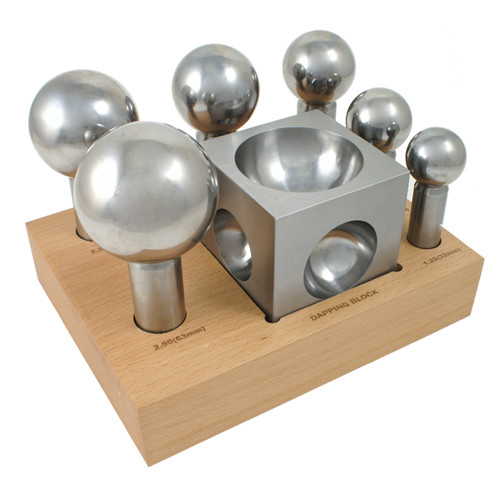 Dapping Set - 6 Extra Large Punches and Block - SFC Tools - 25-623