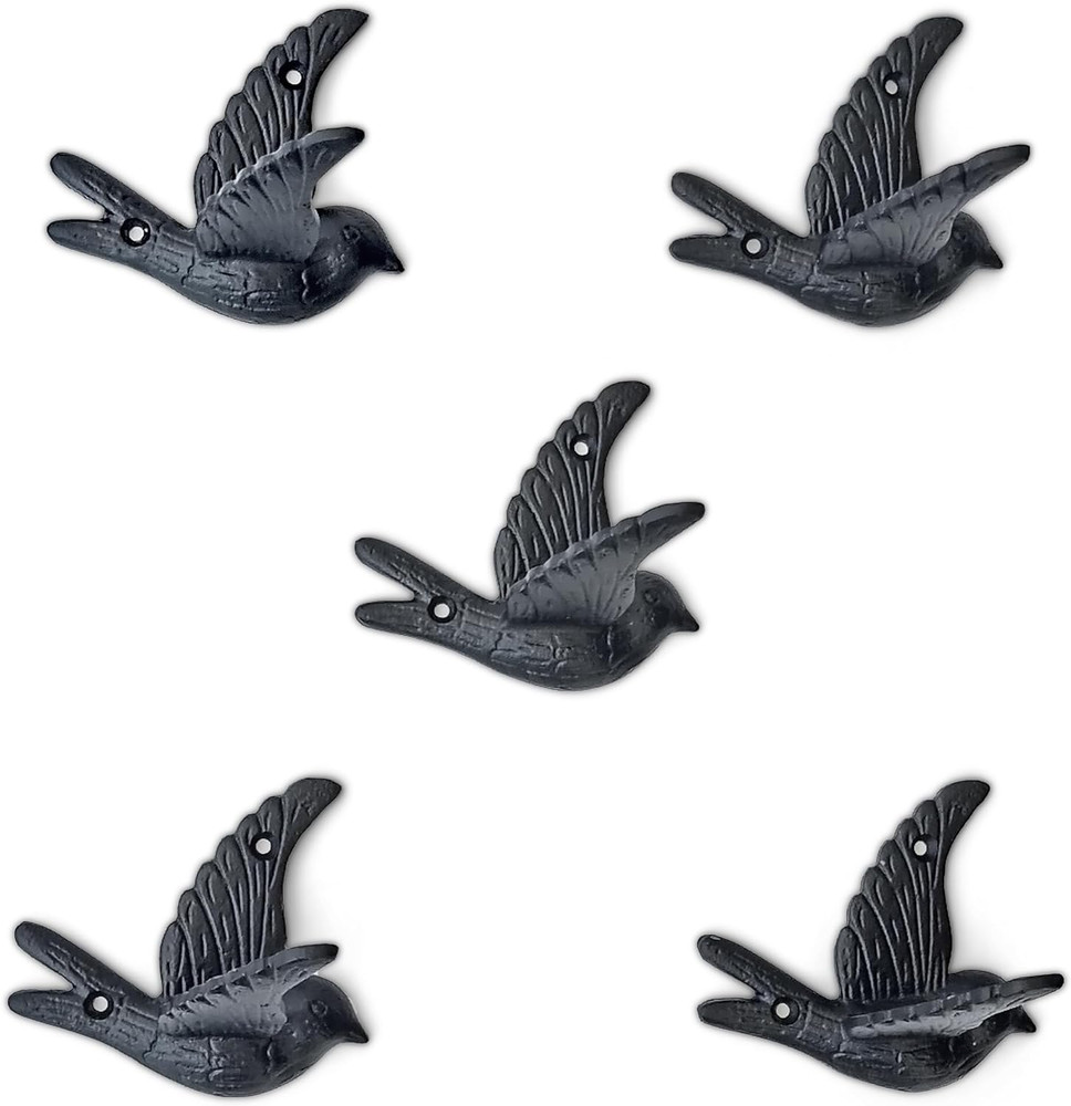 Flying Bird Iron Cast Decorative Bird Wall Mounted Coat Hooks (Classic)