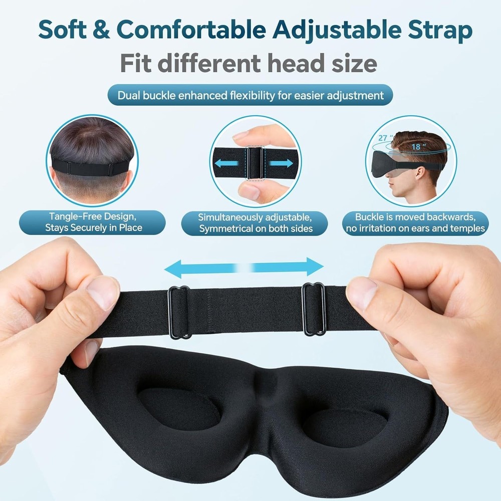 Sleep Mask for Side Sleeper, Light Blocking Sleeping Eye Mask for Women Men, ...