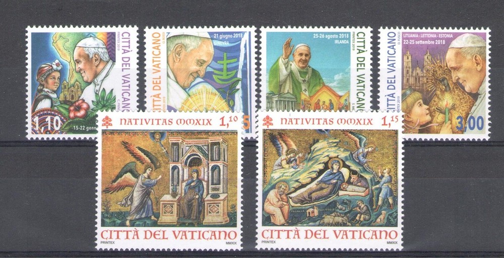 2019 Vatican, Complete Year 27 Values + 6 Sheets + 1 Booklet, MNH **