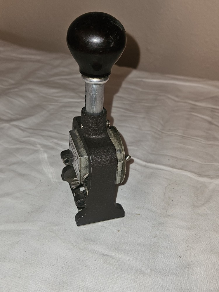 Vintage Bates Numbering Machine 6 Wheel Style E Stamper