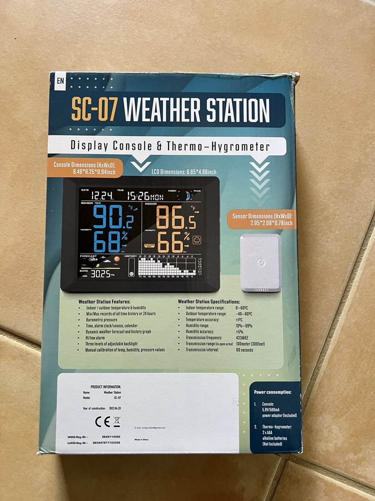 Sainlogic digital weather station clock