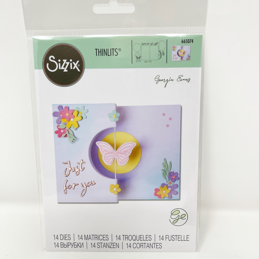 Sizzix Thinlits Butterfly Fold A Long Spinner Cards Cutting Dies NEW