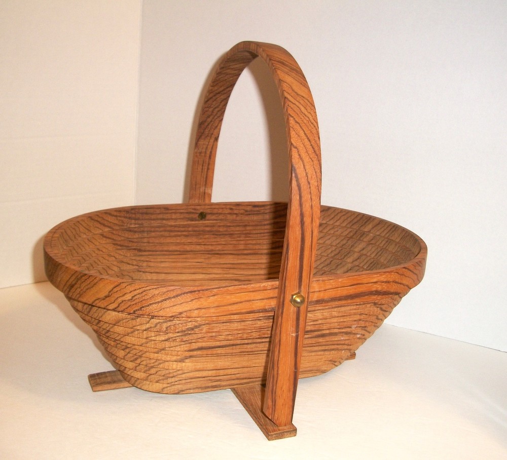 Deep Spring Studio Signed Basket Collapsible Wood Trivet/Fruit