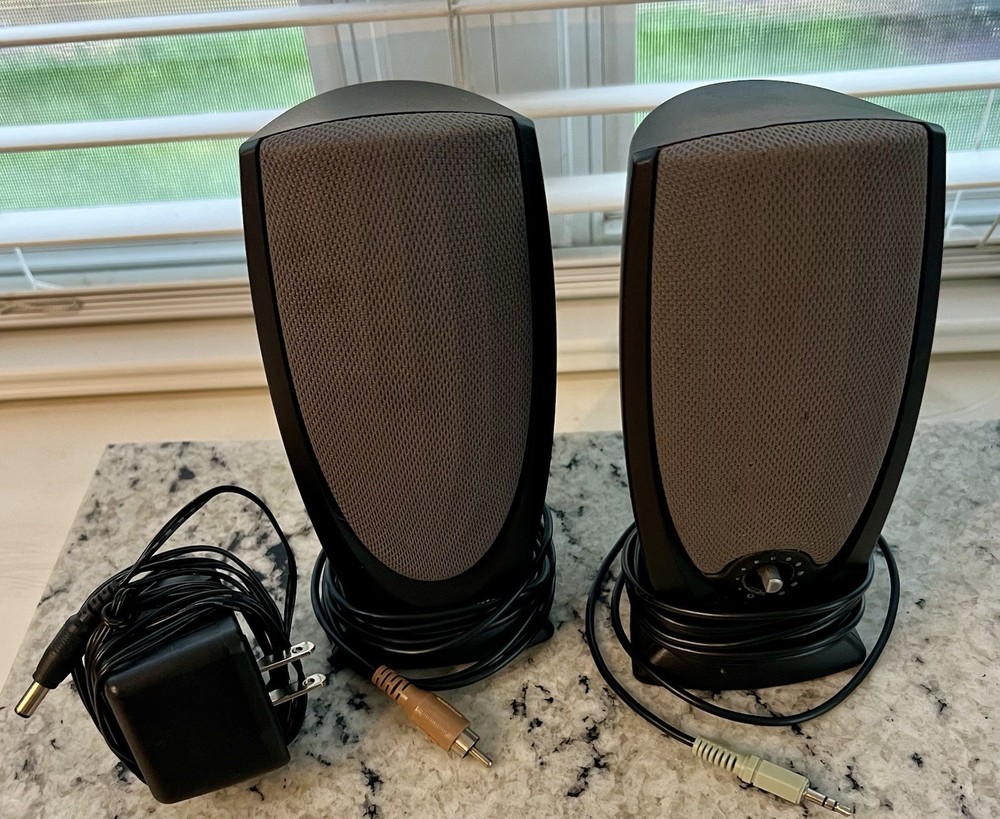 Dell A215 Desktop Computer Speakers Wired With Power Supply Not Tested