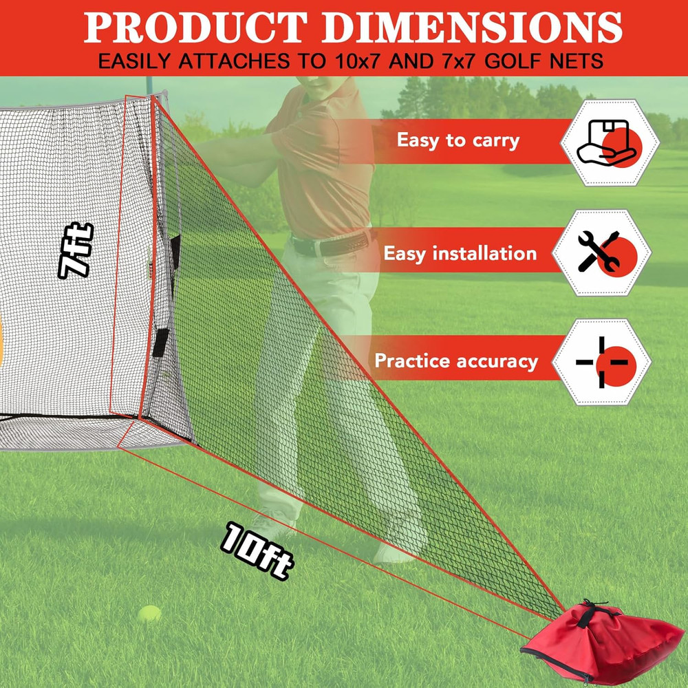 Roundfunny 2 Pcs Golf Net Attachment for 7Ft Golf Practice Hitting Nets with 2 S