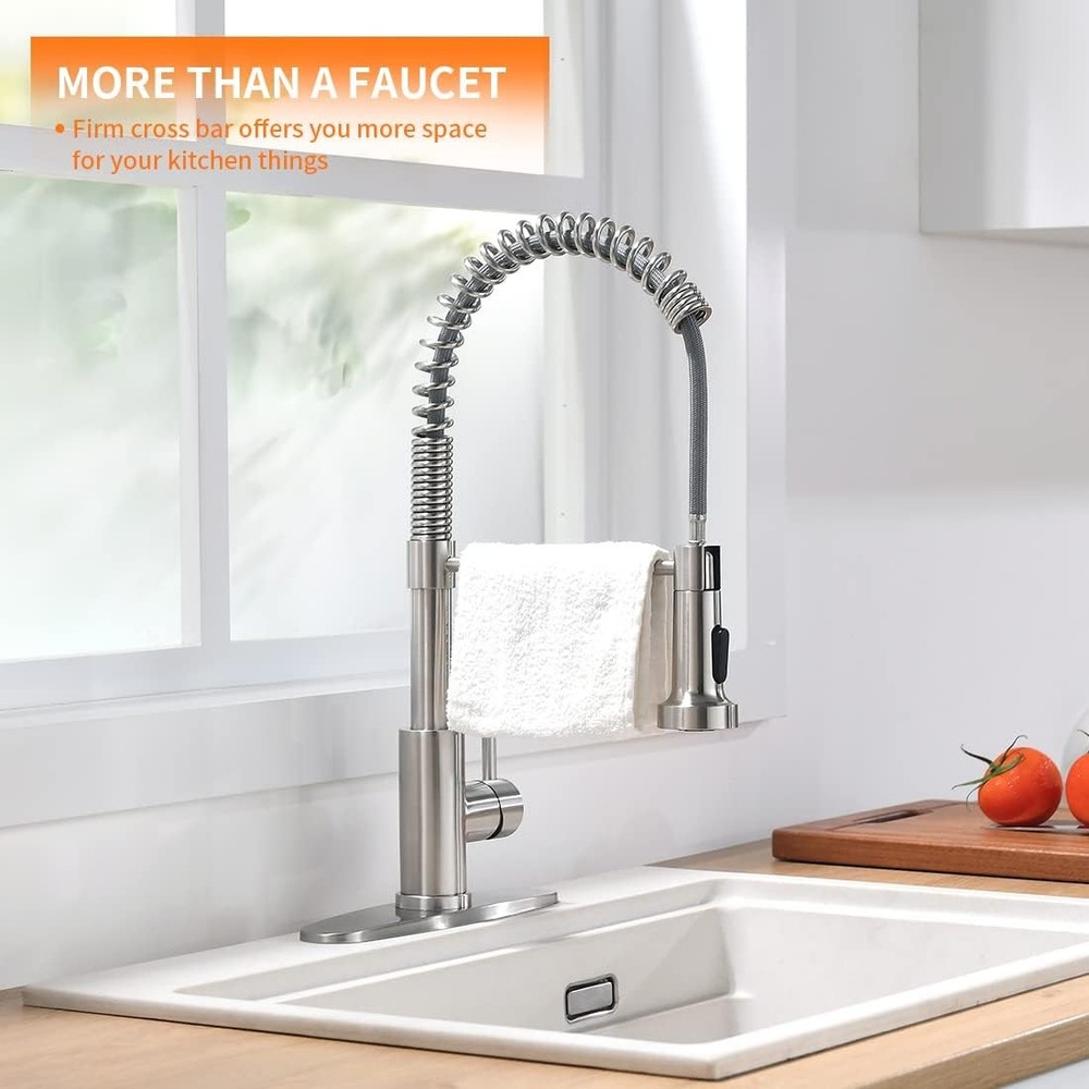 Kitchen Faucet with Pull Down Sprayer 1 Standard, 1 Brushed Nickel