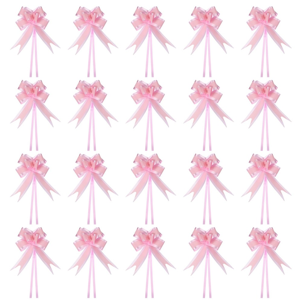 Large Gift Bow 6x3.5 Inch, 20 Pack  Pull Bows for Gift Wrapping, Dark Pink