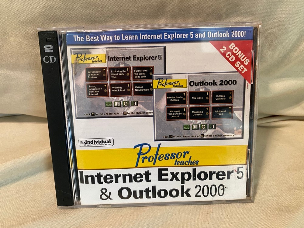 Professor Teaches Windows Word Excel PowerPoint Front Page 2000 Training CDs Set
