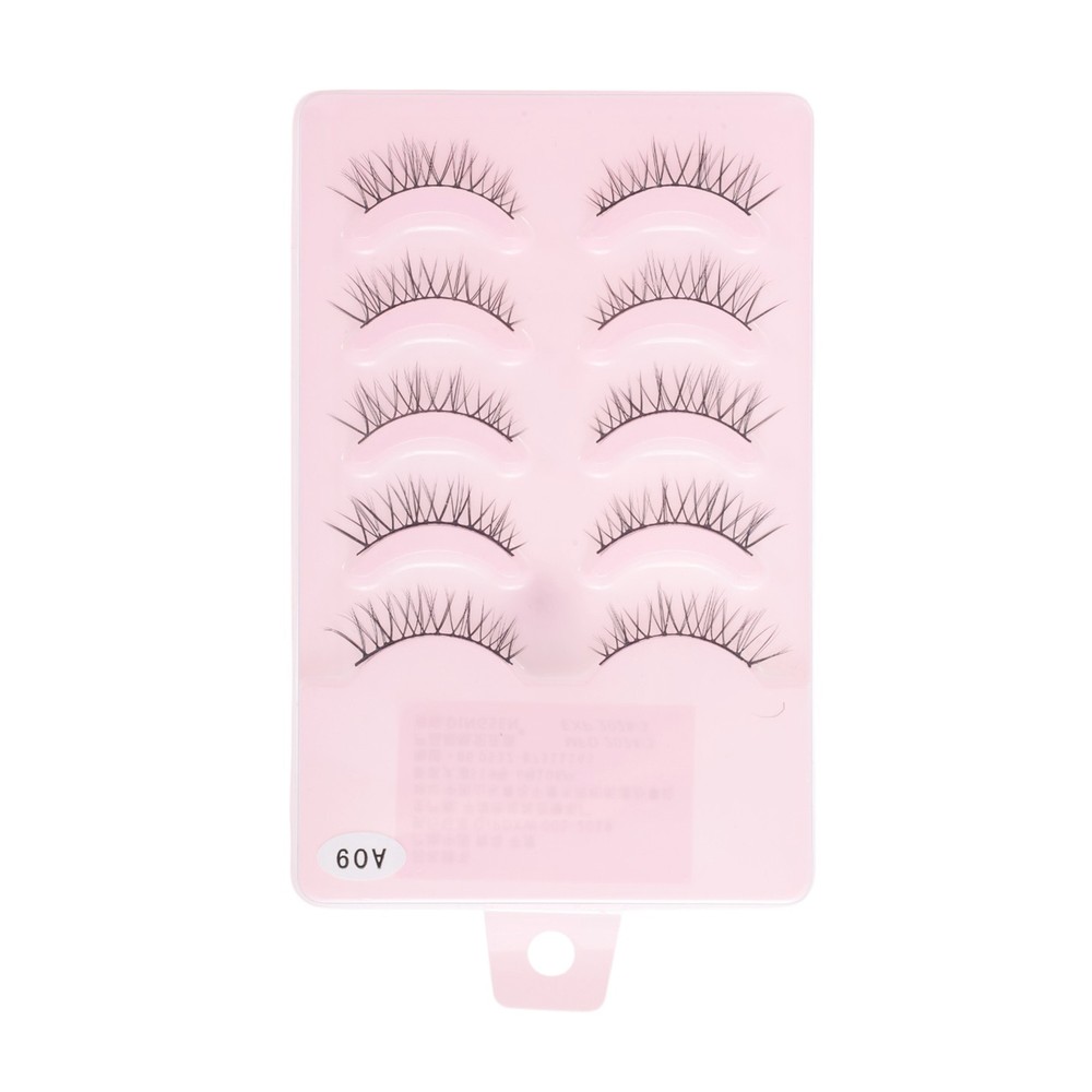 Natural False Eyelashes for Makeup Black A09 5 Pair
