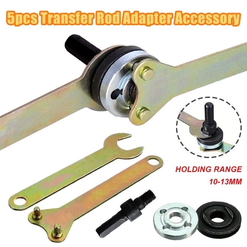 10mm 5Pcs Drill to Angle Grinder Adapter Set – Variable Rod Converter Tool US