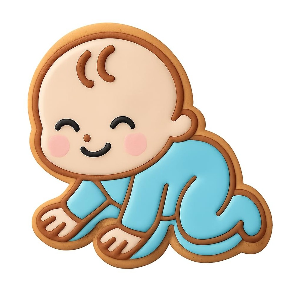 Chibi Crawling Cookie Cutter & Stamp - 4x3.5 Fun Kitchen Baking