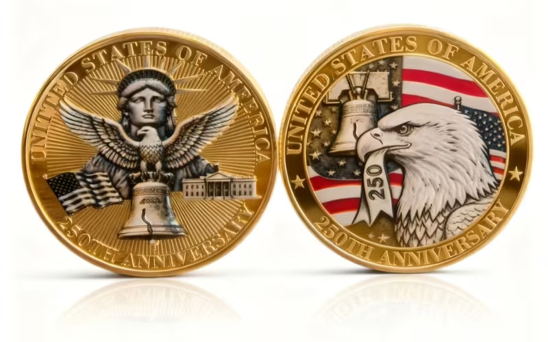 250th AMERICAN INDEPENDENCE Anniversary Coin Collectable + CAPSULE