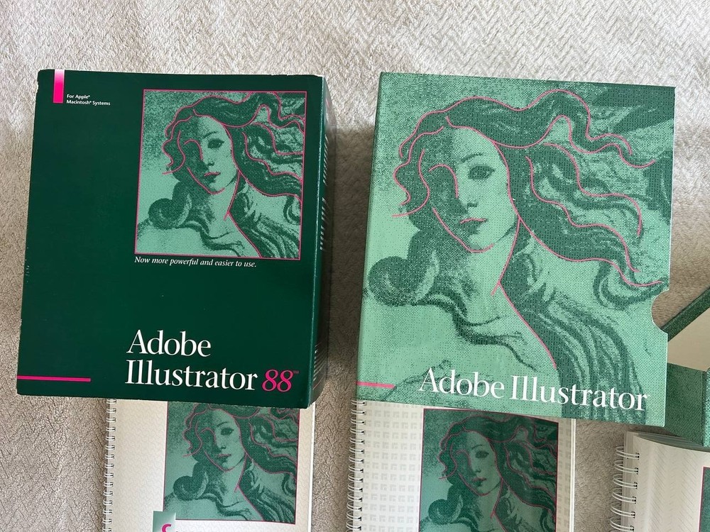 Adobe Illustrator 88. Vintage Apple Macintosh software 1987-1987 years
