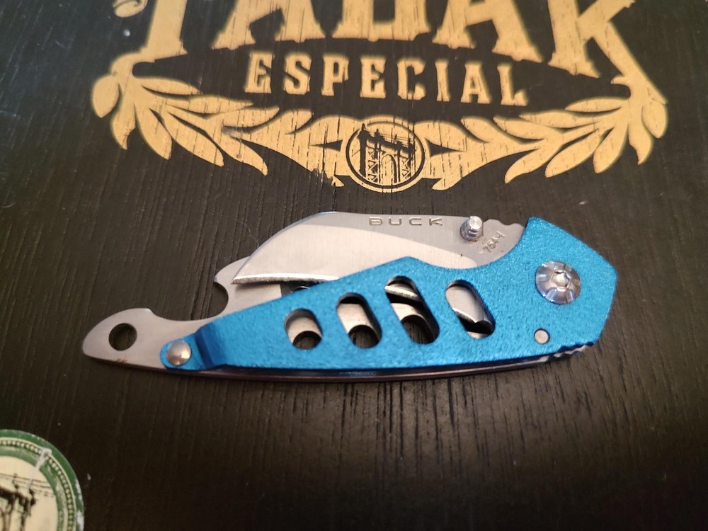 Buck Folding Pocket Knife with Blue Handle