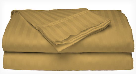 Fine 400 Thread Count 100% Cotton Sateen Bed Sheet Dobby Stripe
