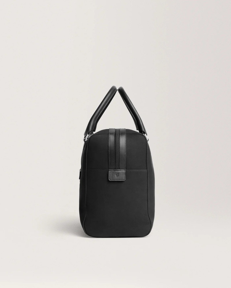 Carl Friedrik Compact Weekender – Black Nubuck Leather