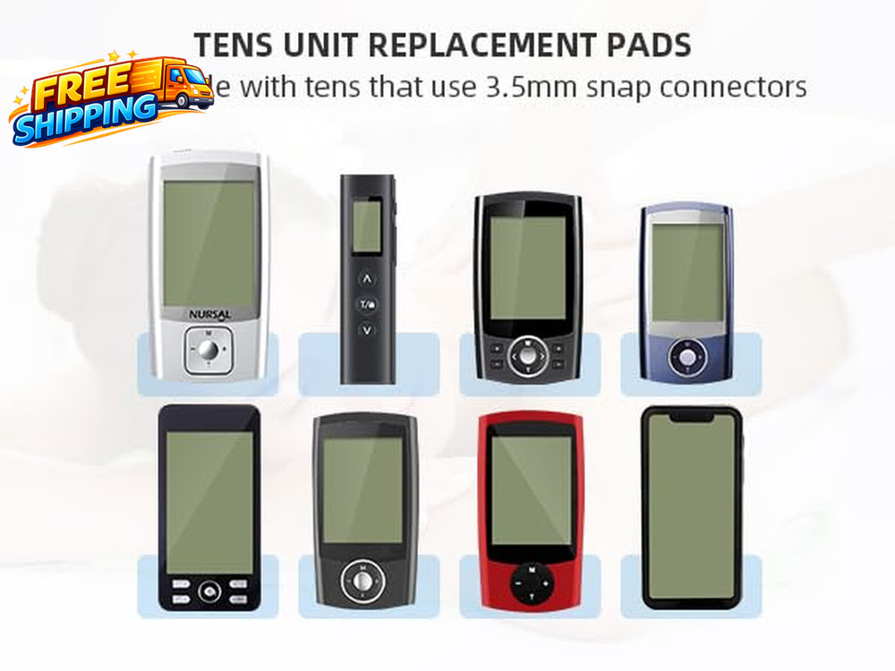 TENS Unit Electrode Pads 20 Pack 3.5Mm Snap EMS Replacement Pads