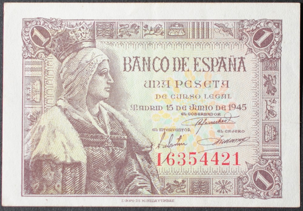 Spain P128a Peseta AU