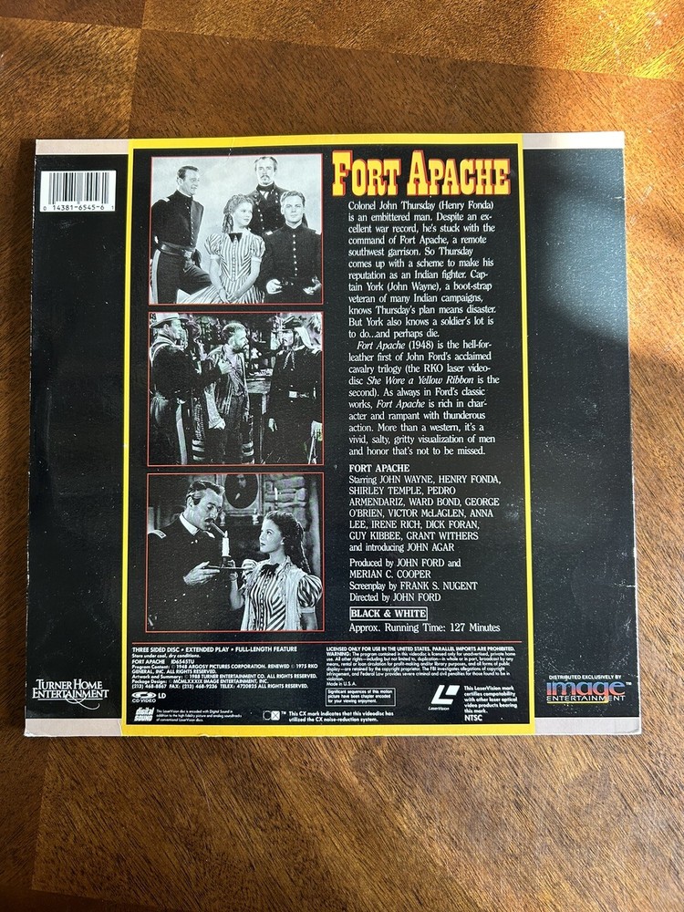 Fort Apache, John Wayne, Henry Fonda (Laserdisc)