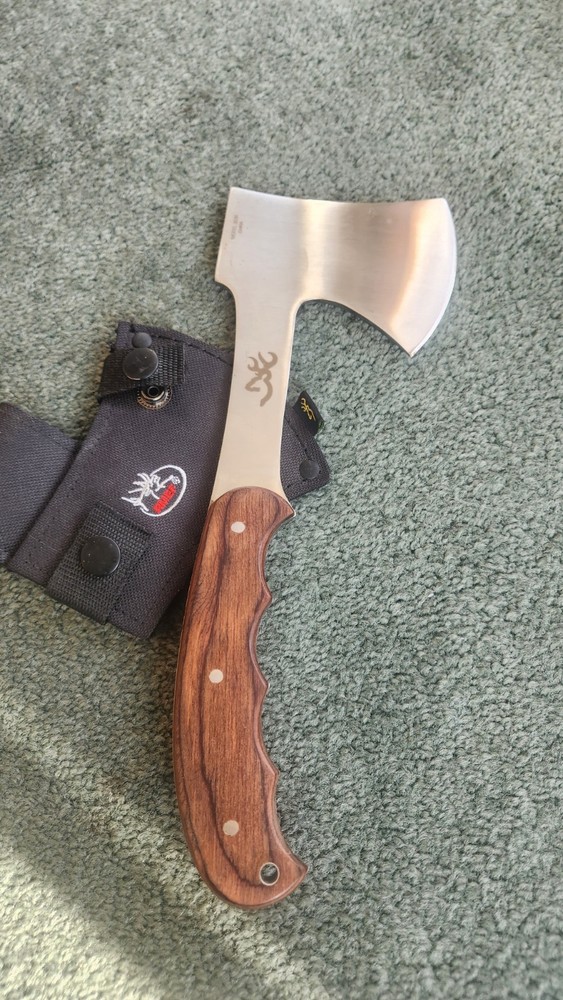 Browning RMEF Model 0031 Hatchet Axe Sheath Wood Handle