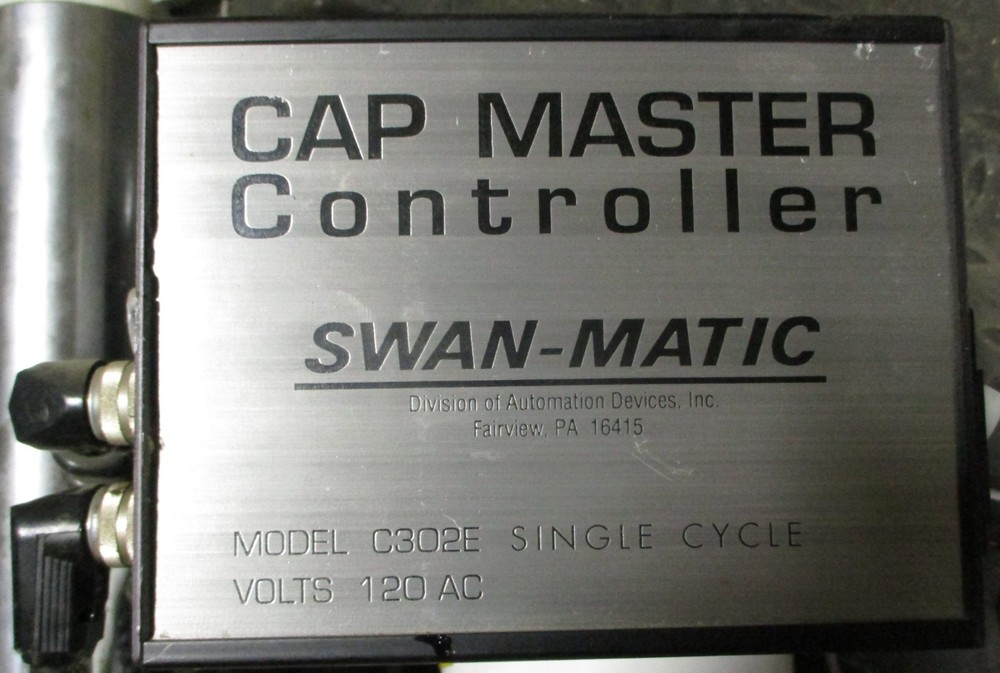 Swan-Matic C300 Cap Master Capper Machine C302E Controller Baldor DC Motor