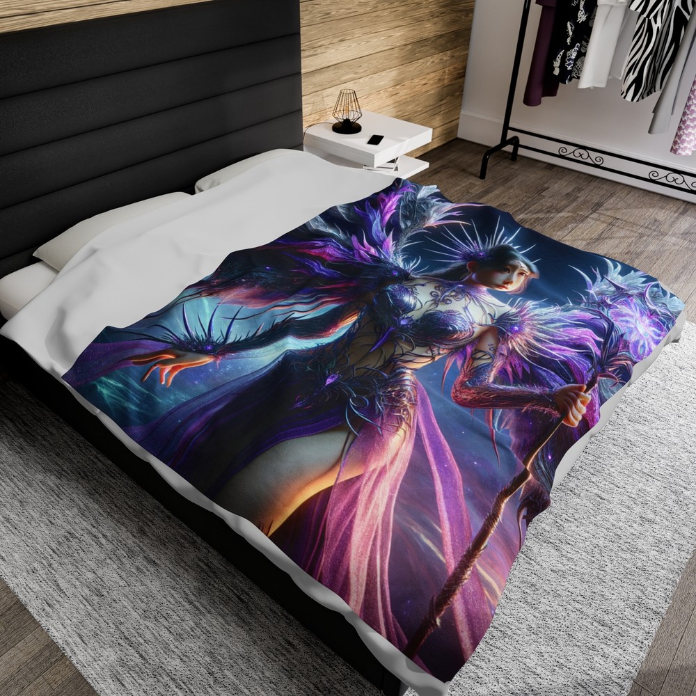 Velveteen Plush Blanket Thorned Seraph Hyper-Realistic Artwork Celestial