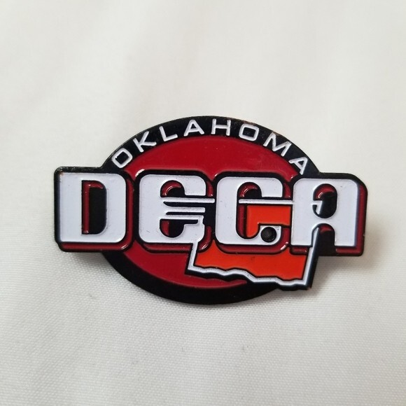 Oklahoma DECA Light Up Lapel Pin Enamel