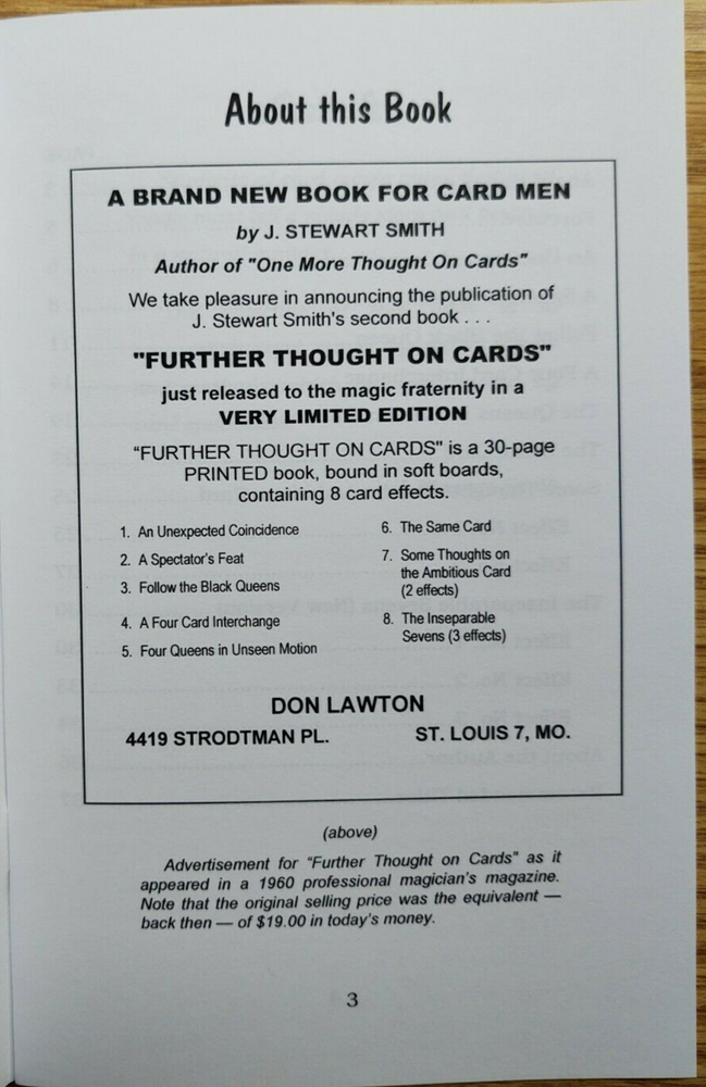 Further Thought on Cards by J. Stewart Smith