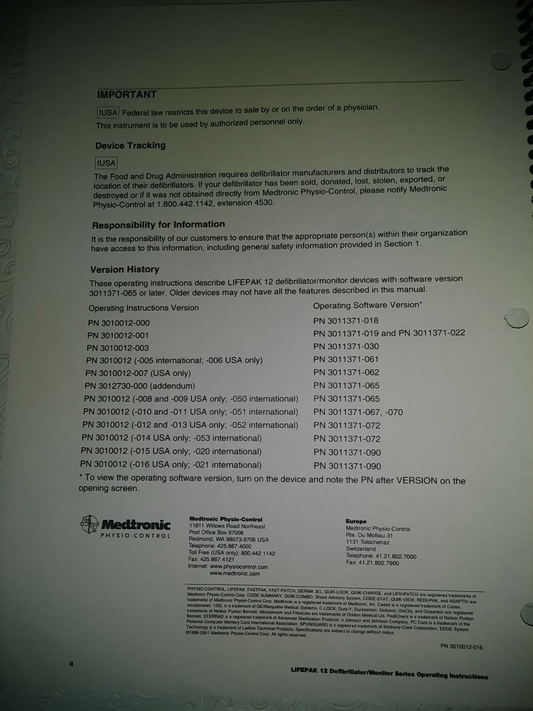 Medtronic Life Pack Manual