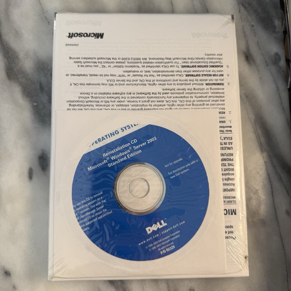 Microsoft Windows Server 2003 Standard Edition Reinstallation CD SEALED