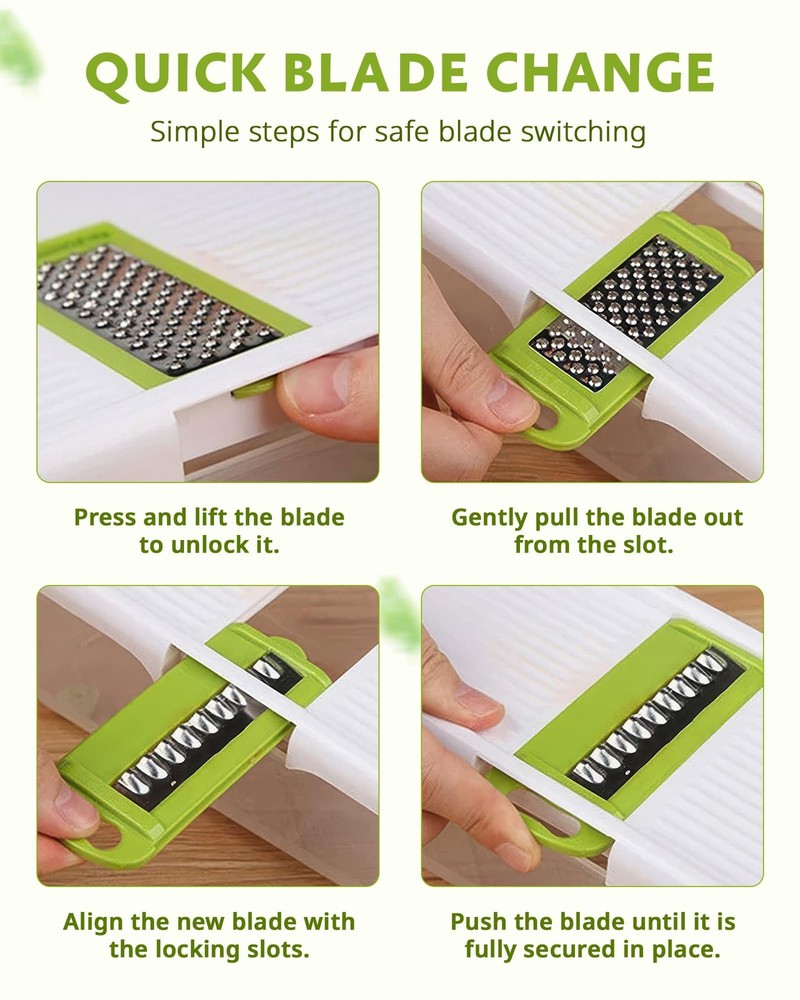 All in 1 Mandoline Slicer for Kitchen, Multi Function Fruit and Vegetable Sli...