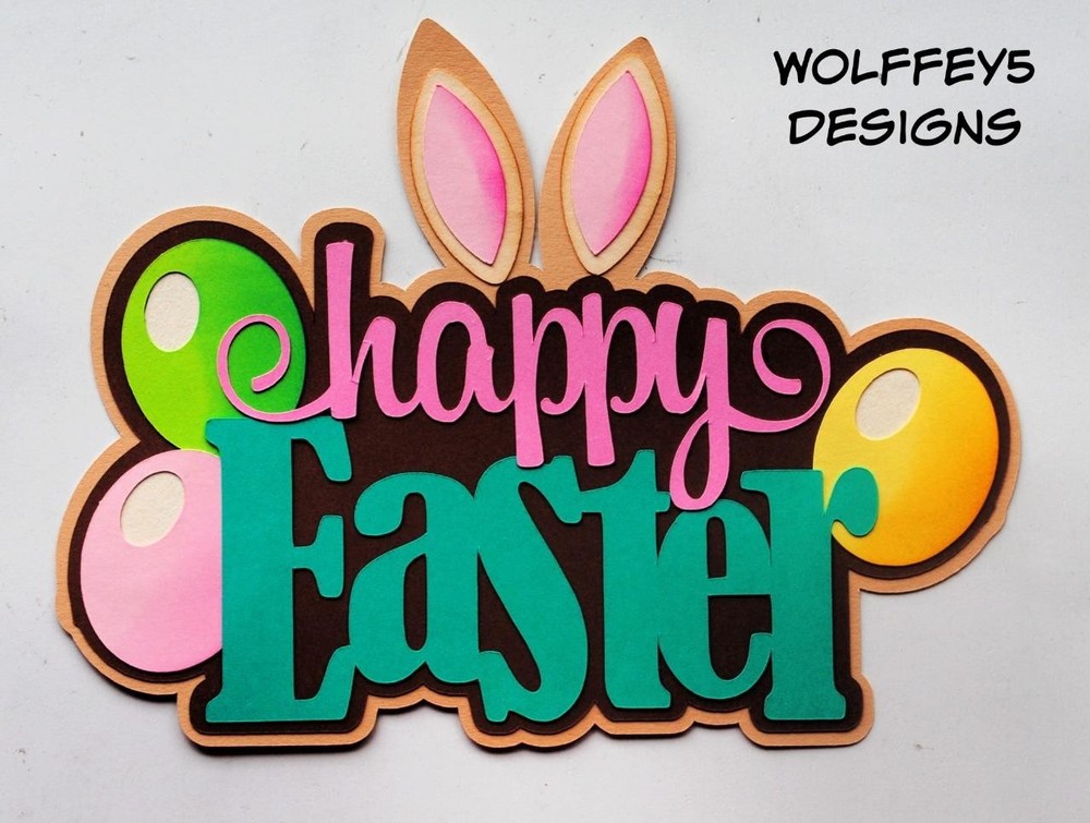 CRAFTECAFE EASTER KID TITLE premade paper piecing scrapbook DIECUT PIECE 3D [AGE