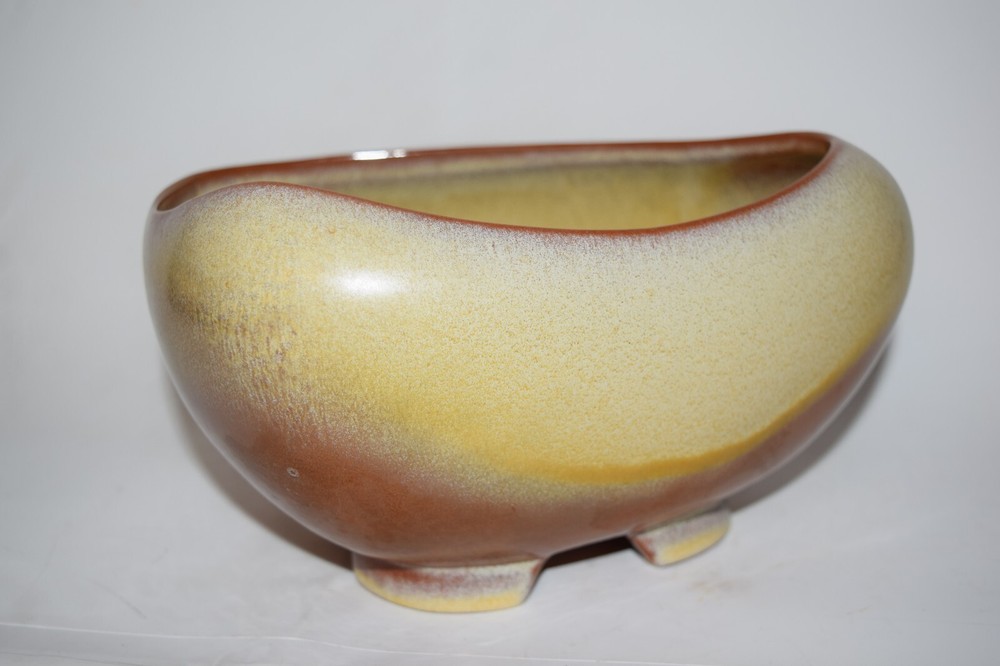 Frankoma Pottery #234 Egg Planter Bowl Brown Satin