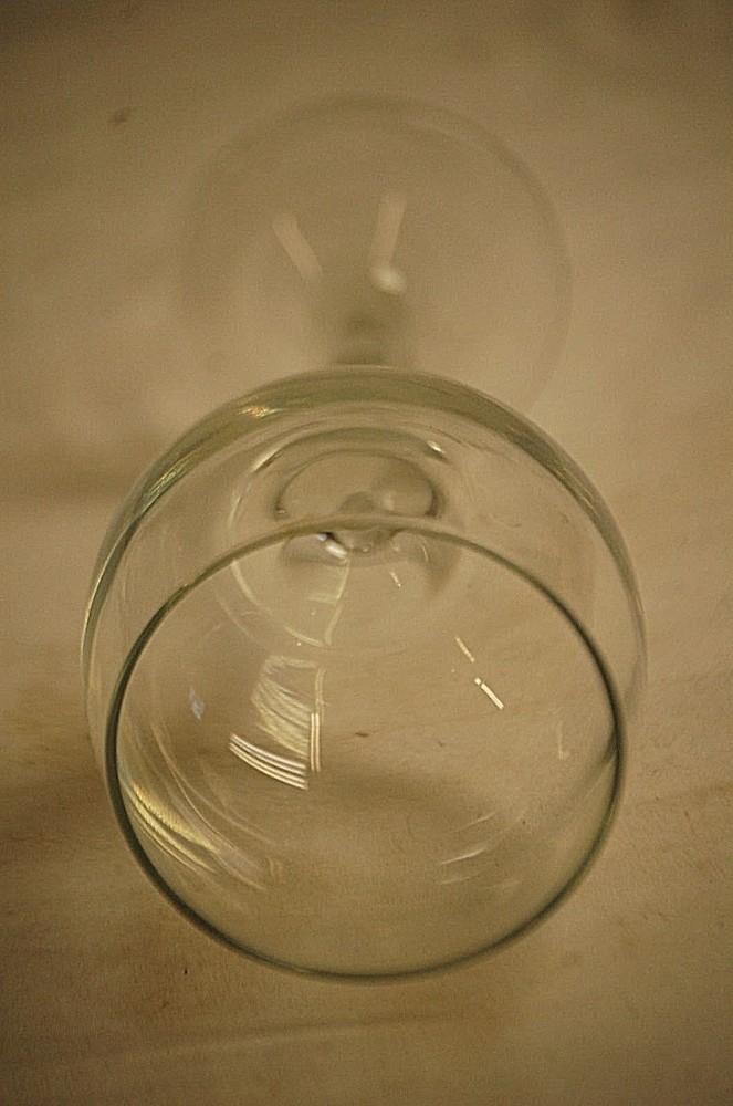 Classic Style 7" Water or Wine Goblet Clear Glass Stemware Unknown Maker a