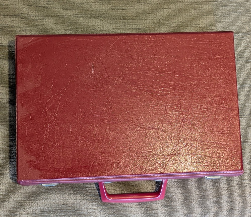 Vintage Cassette Tape Storage Case / Red (No Plastic Divider Insert)