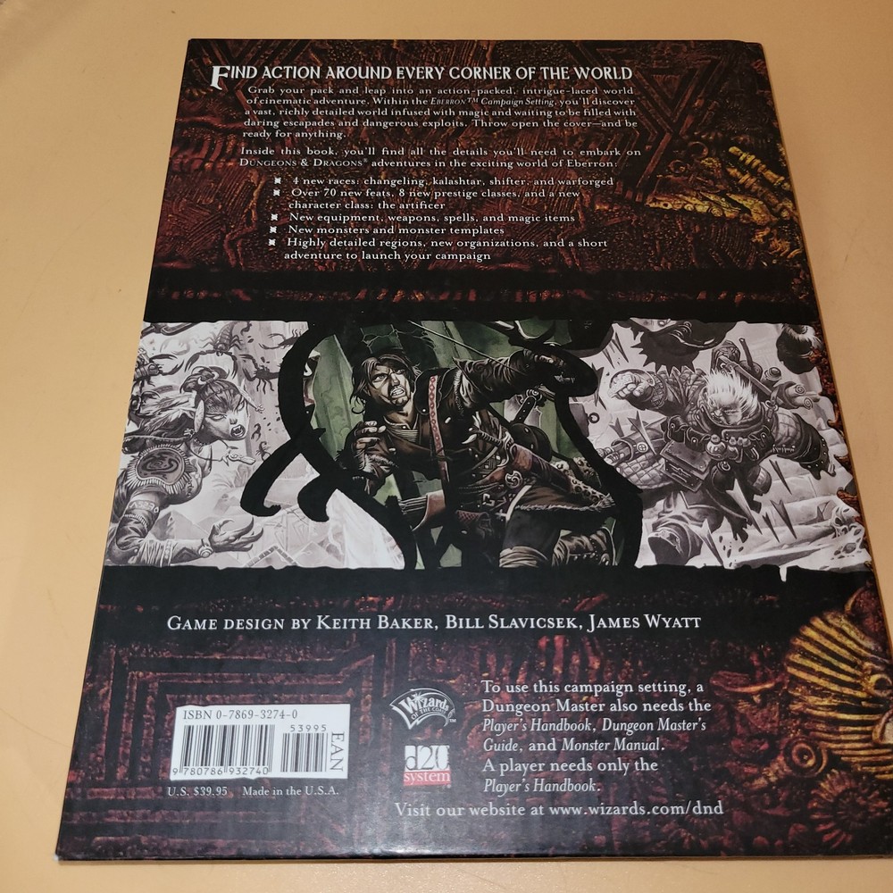 Eberron : Campaign Setting Near Mint d20 TSR AD&D D&D