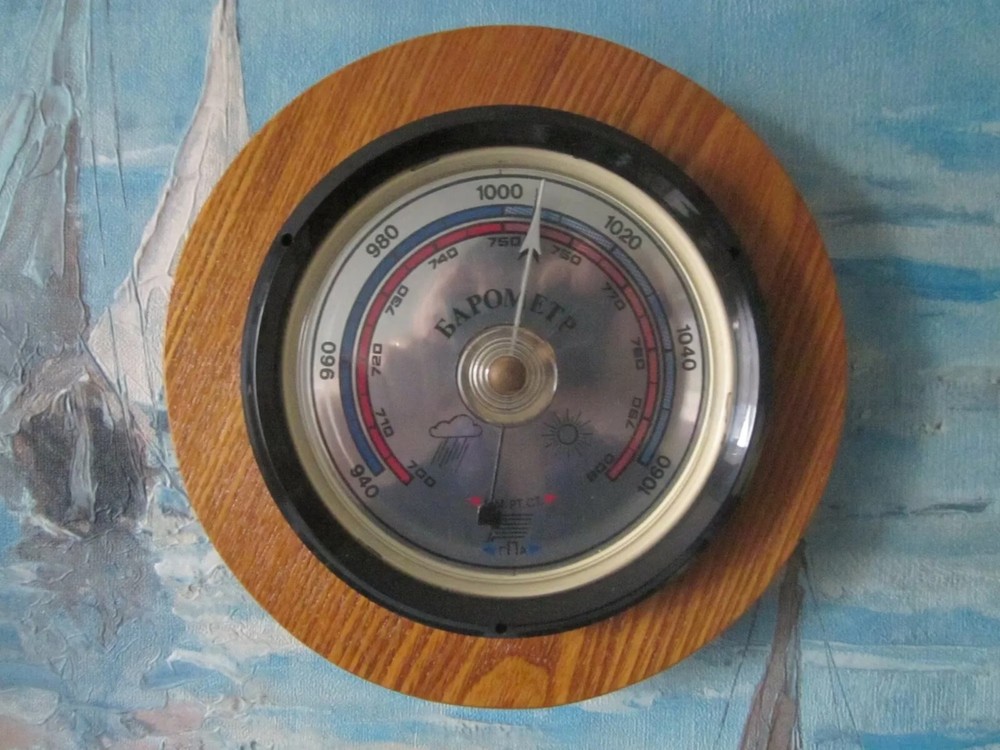 Vintage Soviet Barometer Weather measuring device USSR
