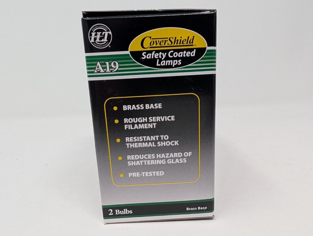 White 100W Light Bulbs 130V A19 2pk Old Style Silicone Coated Shatter Resistant