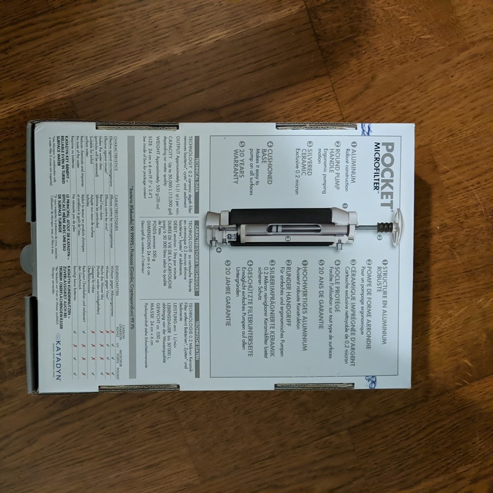 Katadyn Pocket Water Filter for Backpacking, Group Camping & Emergency