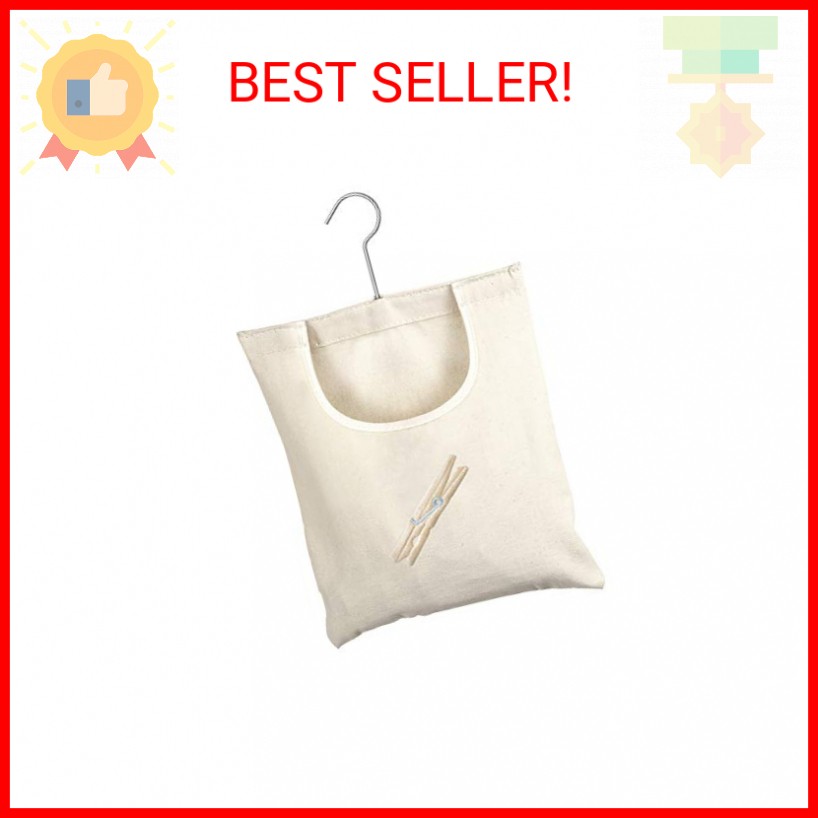 Whitmor Canvas Clothespin Bag Hanging Storage Organizer
