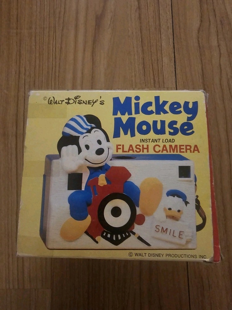 Vintage Disney Mickey Mouse Flash Camera Instant Load In Box