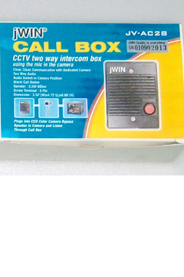 jwin JV-AC28 call box CCTV two way intercom w/Microphone & Camera